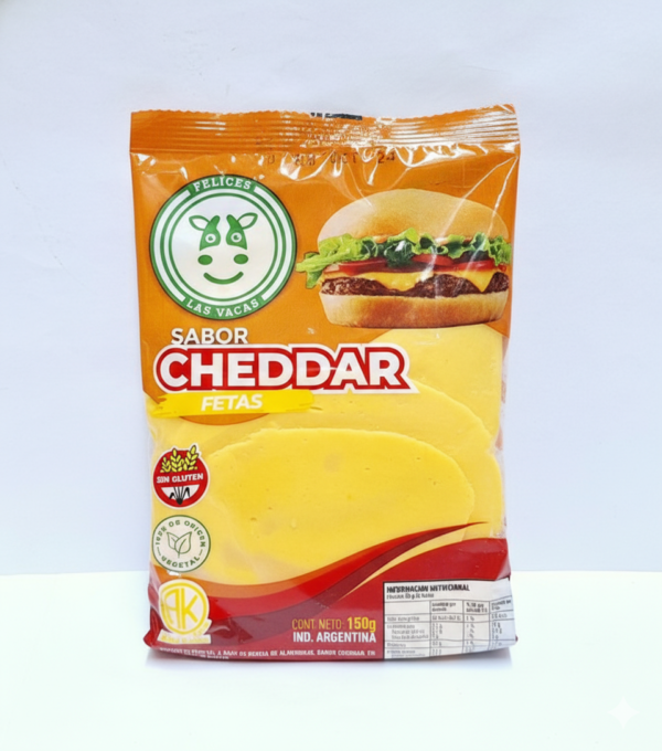 Queso Vegetal en Fetas Sabor Cheddar – Felices Las Vacas (150 g)