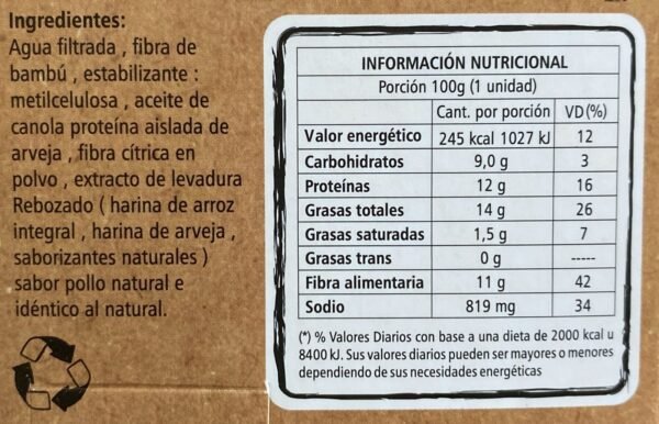 Supremo Vegano Sabor Pollo – ETOSHA  (200 g, 2 unidades)