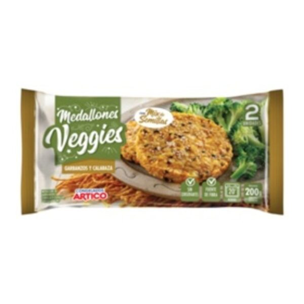 Medallón de garbanzos, cebolla y zapallo 200 grs Medallón de garbanzos, cebolla y zapallo – 200 grs