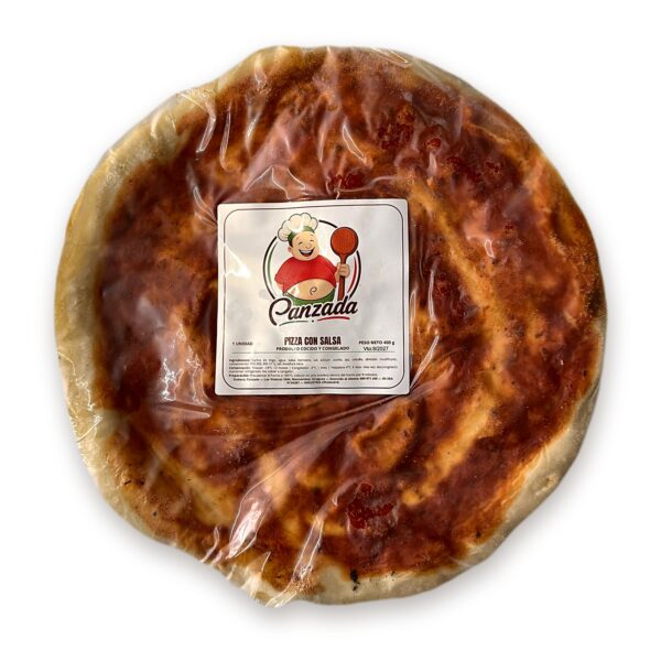 Pizza con salsa Panzada de 30 cm, precocida y congelada, en su envase de 400 g
